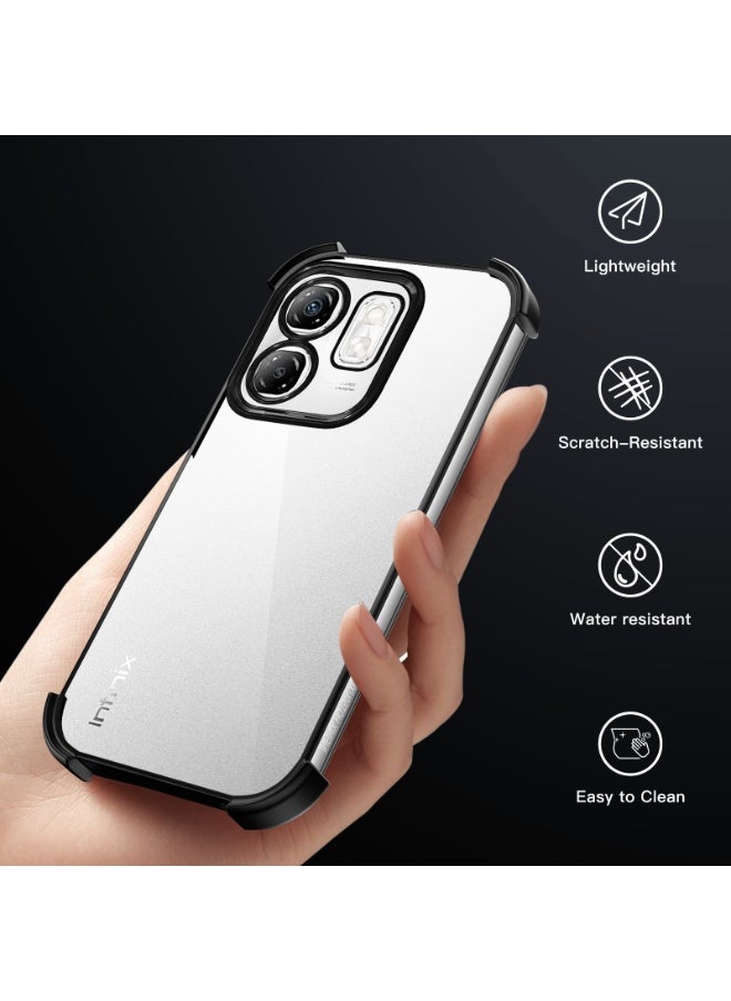 MAMA MOUTH Infinix Hot 50i/Infinix Smart 9/Smart 9 HD Phone Case, Armor Transparent Soft Silicone Infinix Hot 50i Cover,Slim TPU Gel Bumper Shockproof Crystal Clear Case with Black Border for Infinix Smart 9  - Image 2