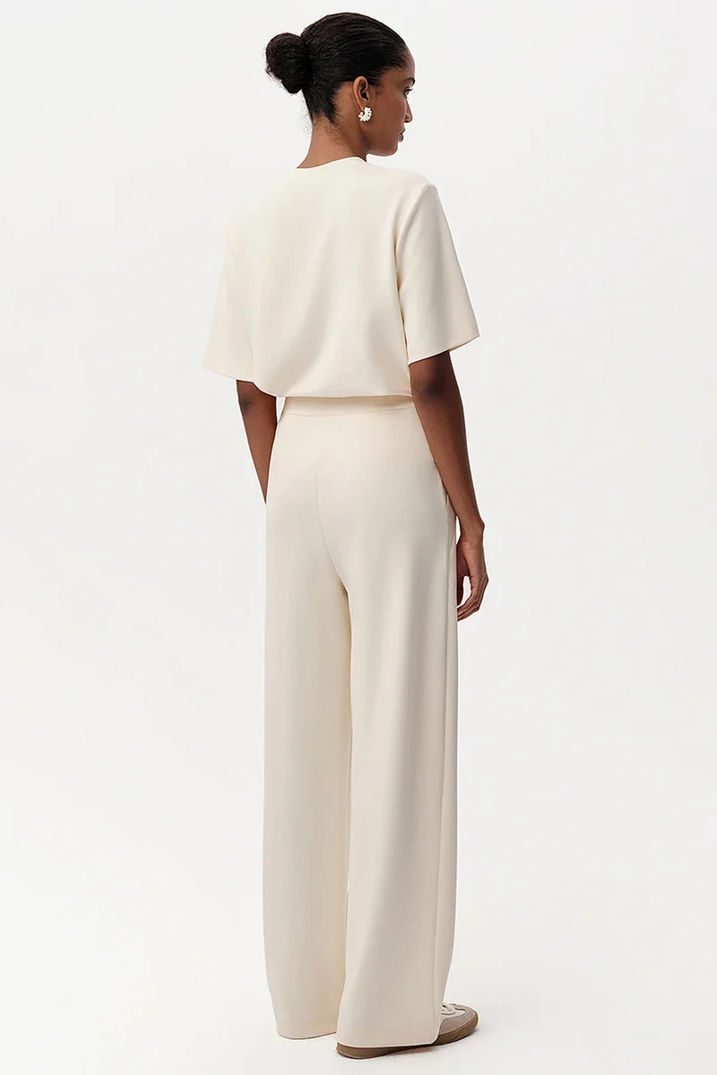 Exquise Wide Leg Regular Knitted Trousers