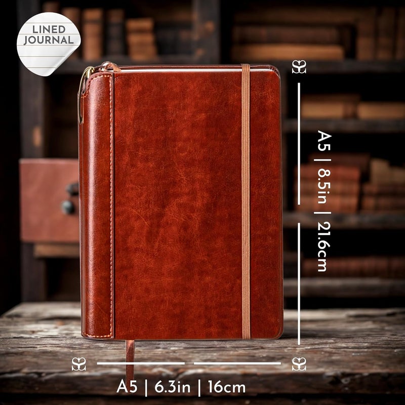 SETTINI ® Lined Journal - Classic Journal for Writing Gift Set - Hardcover Vegan Leather, Includes Luxury Pen in a Unique Pen Holder, 192 Pages, A5, Journal for Women - Image 3