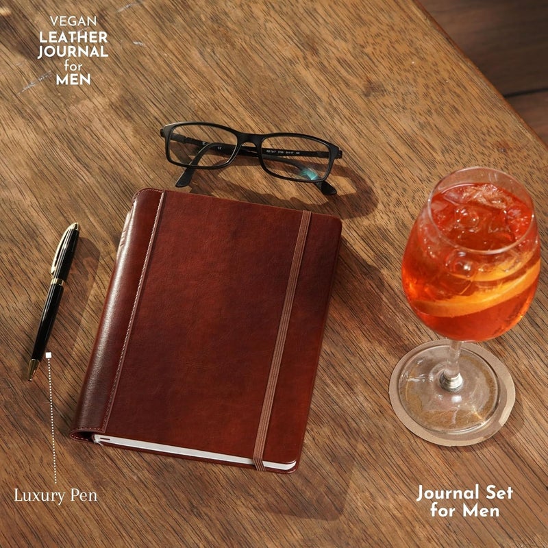 SETTINI ® Lined Journal - Classic Journal for Writing Gift Set - Hardcover Vegan Leather, Includes Luxury Pen in a Unique Pen Holder, 192 Pages, A5, Journal for Women - Image 5