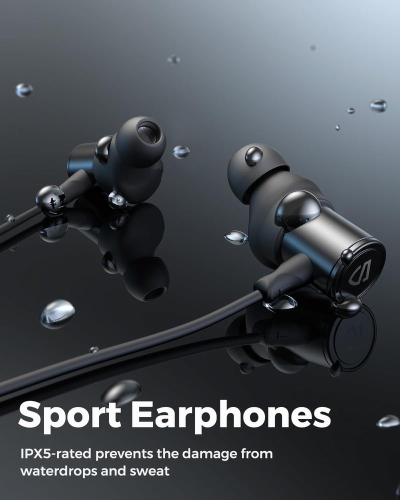 SoundPEATS Q30 HD+ Bluetooth Earphones, Wireless 5.2 Magnetic Earbuds, in-Ear IPX5 Sweatproof Headphones with Mic (12 Hours Playtime, APTX-HD, ENC Noise Cancellation, 10mm Drivers) - Image 4