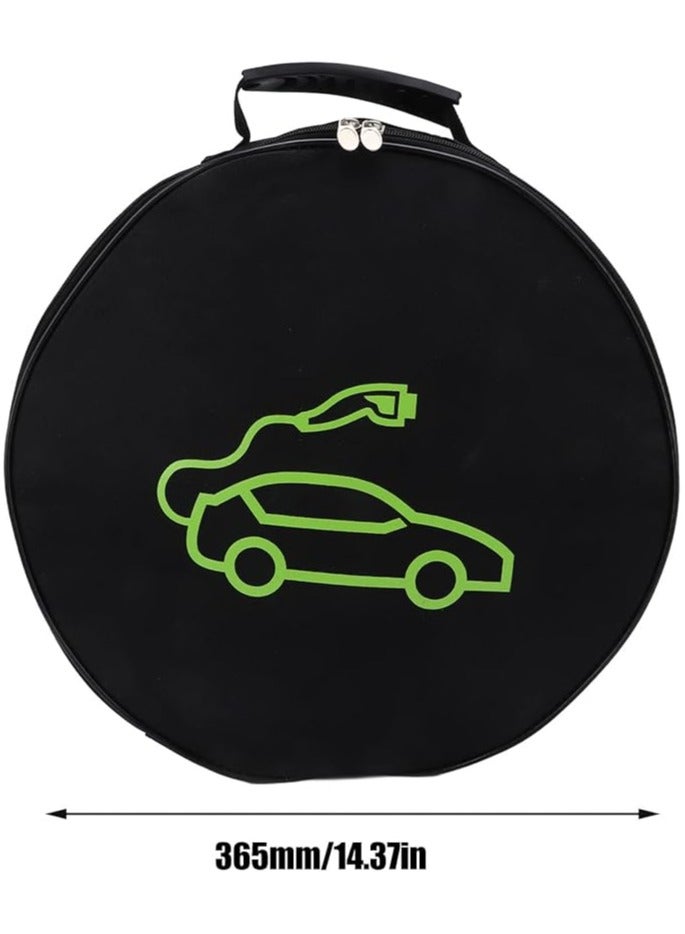 erorex Jumper Cable Bag 14in Round Waterproof EV Charging Cable Storage Bag for Tesla Cable Organizer Portable EV Cable Bag for Chevy Tools Cable Bag Electric Car Charging Case  - Image 2