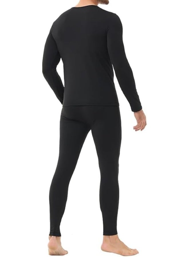 رات سو طقم ملابس داخلية حرارية للرجال، بيجامة حرارية بأكمام طويلة، طقم ملابس داخلية حرارية طويلة للتزلج والتدريب والمشي لمسافات طويلة والرياضات الخارجية - Image 2