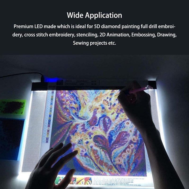 sponake A3S Light Pad for Diamond Painting - Sponake Light Board Tracing with 3 Level Brightness Apply to 5D Diamonds Art | Craft | Weeding Vinyl | Sketching | Animation - Image 5