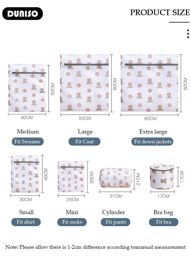 DUNISO 7PCS Mesh Laundry Bags, Thickened Washing Machine Bags for Delicates with Premium Zipper, Reusable Travel Storage Organizer Bag for Blouse, Bra, Hosiery, Stocking, Underwear  - Image 4