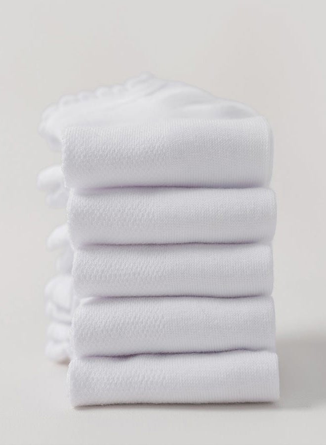 Funjoon Girls White Ruffle Socks School Uniform Kids Cotton Crew Cute Frilly Dress Socks 6 Pack, White, 9-12 years - Image 5
