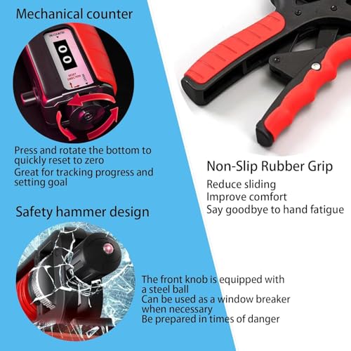 BIGXEN Hand Grip Strength Trainer with Counter,Adjustable Distance＆Resistance Strengthener Forearm Exerciser and Hand Workout Tool，Strength Training, Non-Slip hand grippers-1PCS (Hand Grip(100kg)) - Image 4