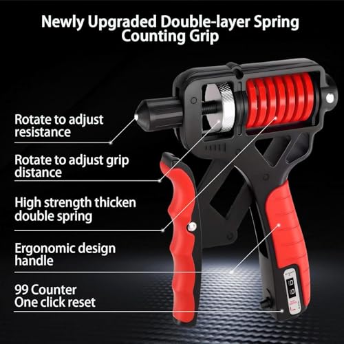 BIGXEN Hand Grip Strength Trainer with Counter,Adjustable Distance＆Resistance Strengthener Forearm Exerciser and Hand Workout Tool，Strength Training, Non-Slip hand grippers-1PCS (Hand Grip(100kg)) - Image 2