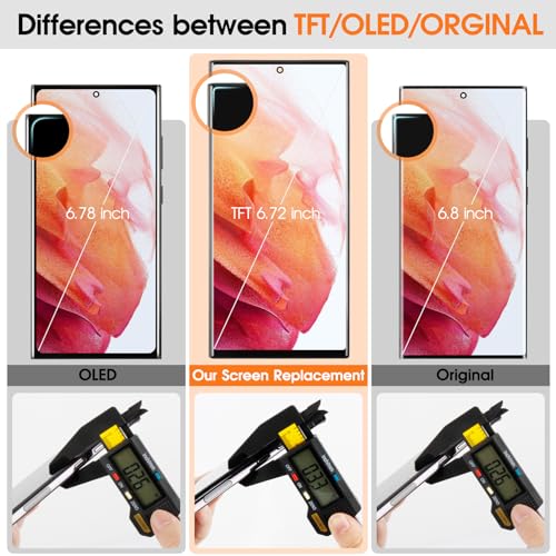 ARSSLY Incell for Samsung Galaxy S23 Ultra 5G Screen Replacement - for Samsung S23 Ultra 5G LCD Display Digitizer Touch Screen Assembly Repair Parts for SM-S918U SM-S918U1 with Frame(Not Support Fingerprint) - Image 4