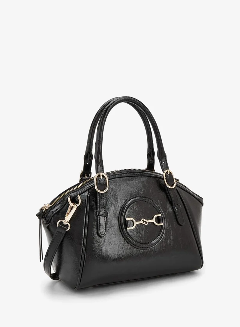 Celeste BLACK Textured Tote Bag With Detachable Strap for Women | Best Price UAE