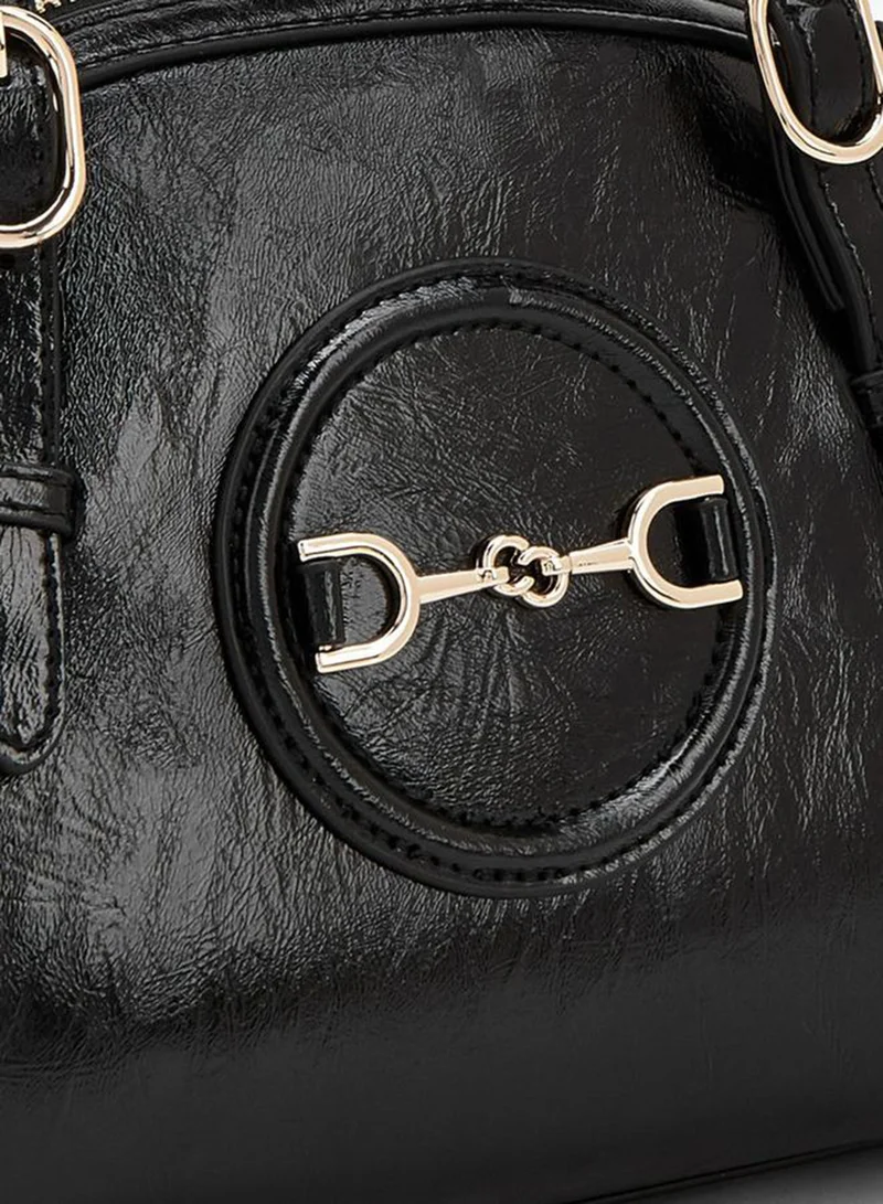 Celeste BLACK Textured Tote Bag With Detachable Strap for Women | Best Price UAE