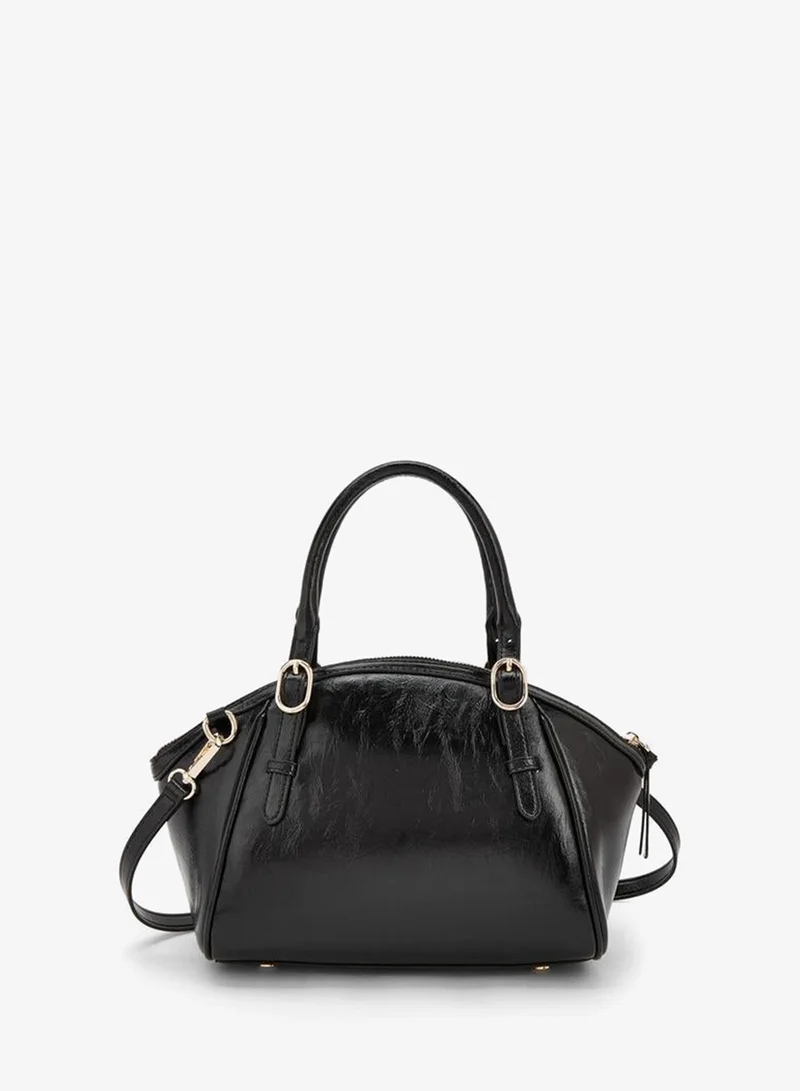Celeste BLACK Textured Tote Bag With Detachable Strap for Women | Best Price UAE