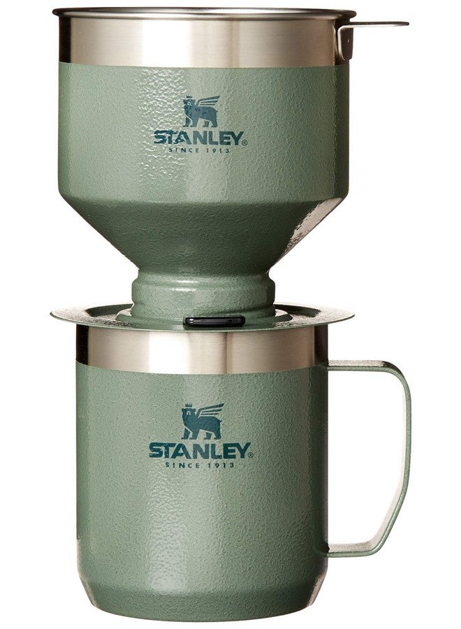 Stanley Perfect Brew Pour Over Set With Camp Mug- Reusable Filter - Bpa-Free - Easy-Clean Stainless Steel Coffee Maker - Hammertone Green  - Image 1