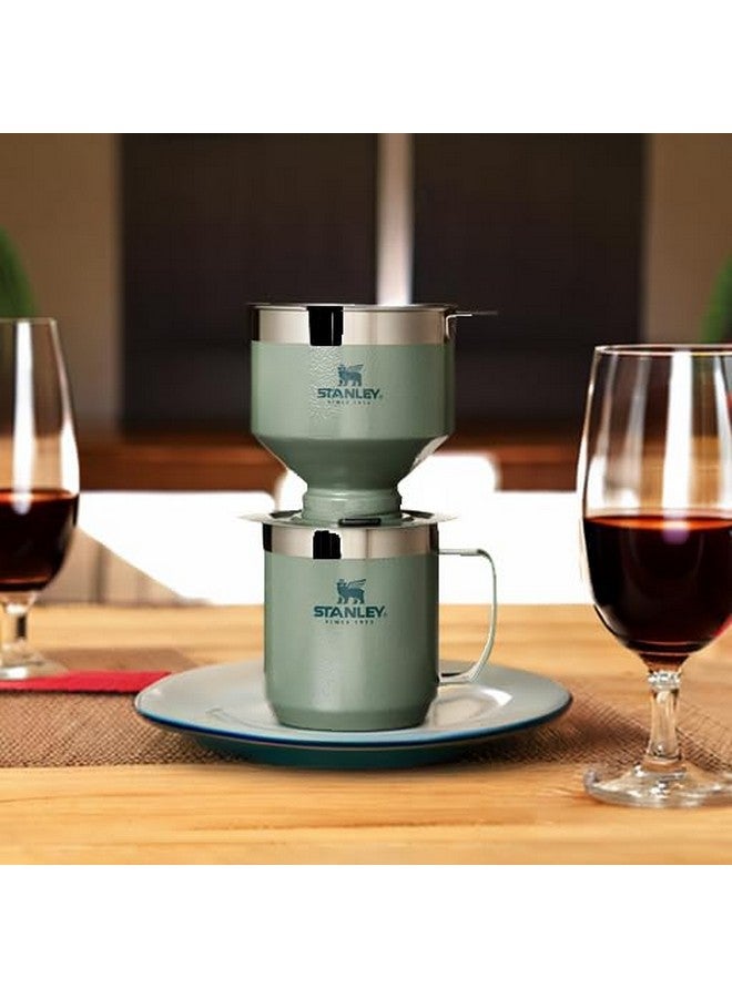 Stanley Perfect Brew Pour Over Set With Camp Mug- Reusable Filter - Bpa-Free - Easy-Clean Stainless Steel Coffee Maker - Hammertone Green  - Image 5