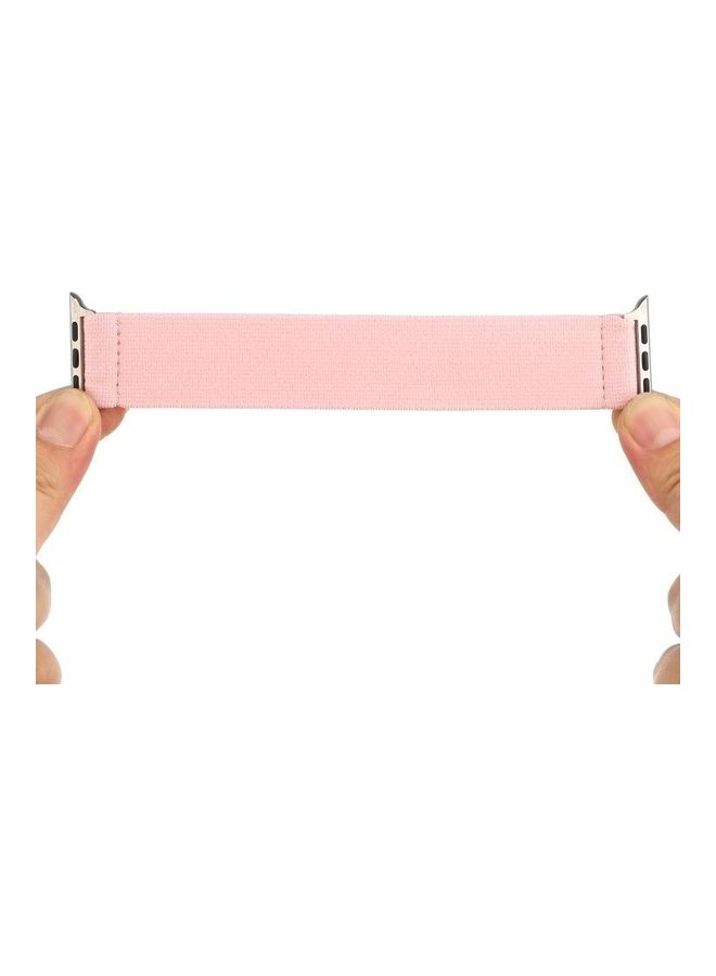 NIBEMINENT Solid Colour Silicone Replacement Strap Watchband For Apple Watch Series 1/2/3/4/5/6/7/SE 42-44-45mm Pink - Image 5