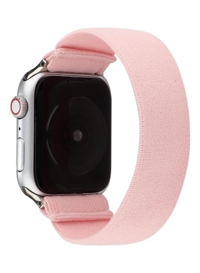 NIBEMINENT Solid Colour Silicone Replacement Strap Watchband For Apple Watch Series 1/2/3/4/5/6/7/SE 42-44-45mm Pink - Image 1