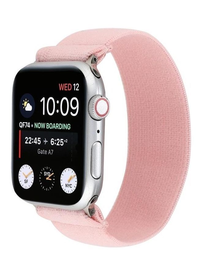 NIBEMINENT Solid Colour Silicone Replacement Strap Watchband For Apple Watch Series 1/2/3/4/5/6/7/SE 42-44-45mm Pink - Image 2