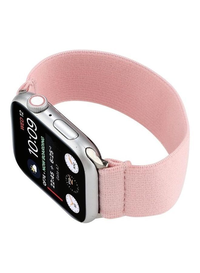 NIBEMINENT Solid Colour Silicone Replacement Strap Watchband For Apple Watch Series 1/2/3/4/5/6/7/SE 42-44-45mm Pink - Image 3