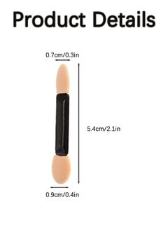 BS Mall 20PCS Eyeshadow Sponge Applicators, Eye Shadow Applicator, Dual Sided Oval Sponge Applicator, Eye Makeup Applicators for Eyeliner Eye Makeup Arts Crafts Art Beauty Tool (Black)  - Image 2