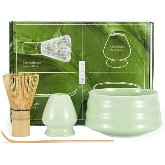 Unity Japanese Matcha Tea Set Matcha Whisk Chasen Traditional Scoop Chashaku Whisk Holder Matcha Bowl The Perfect Bamboo Matcha Kit To Prepare A Traditional Cup Of Matcha Tea Kit Green - Image 2