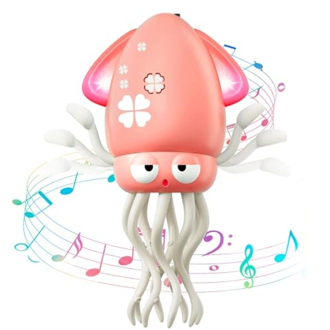 WAVISA Dancing Squid Baby Toy, Electric Crawling Octopus Tummy Time Toy, Rechargeable Dancing Music Squid Baby Toys for 3 4 5 6 Year Old Kids Boy Girl Birthday Gifts Christmas Stocking Stuffers (Green) - Image 1