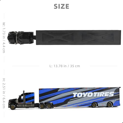 Risopen Alloy Metal Diecast Tow Traktor Toy 164 Scale International Lonestar Heavy Truck Model Semi Trailer Head Toy Gift Classic Truck Model Collection for Kid Boy Men Adult Black - Image 5