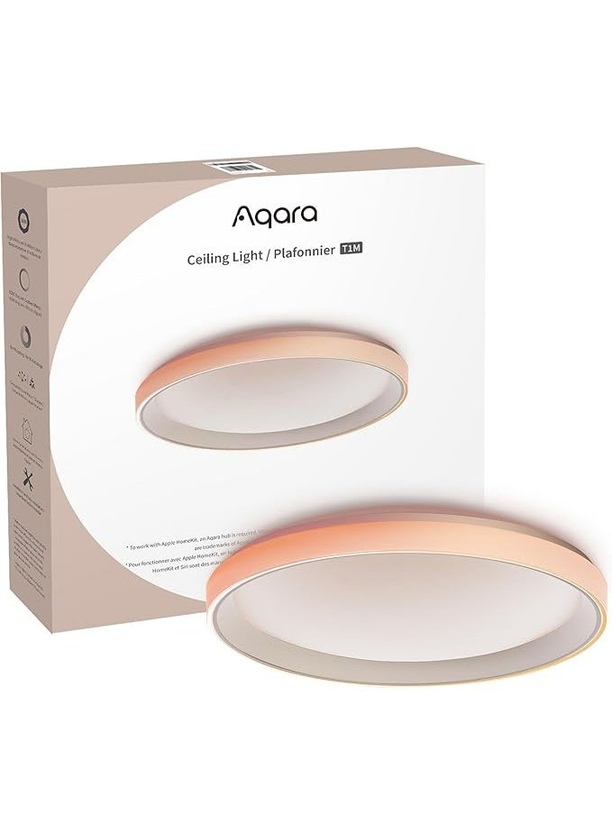 Aqara T1M LED Ceiling Light with Matter, Zigbee 3.0 HUB, RGB + IC with Gradient Effects and 16 M Colors, 40 W 3450 lm, Adjustable White 2700-6500 K, Supports HomeKit, Alexa, Google and IFTTT - Image 1