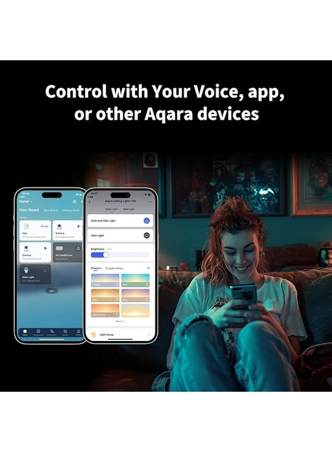 Aqara T1M LED Ceiling Light with Matter, Zigbee 3.0 HUB, RGB + IC with Gradient Effects and 16 M Colors, 40 W 3450 lm, Adjustable White 2700-6500 K, Supports HomeKit, Alexa, Google and IFTTT - Image 5