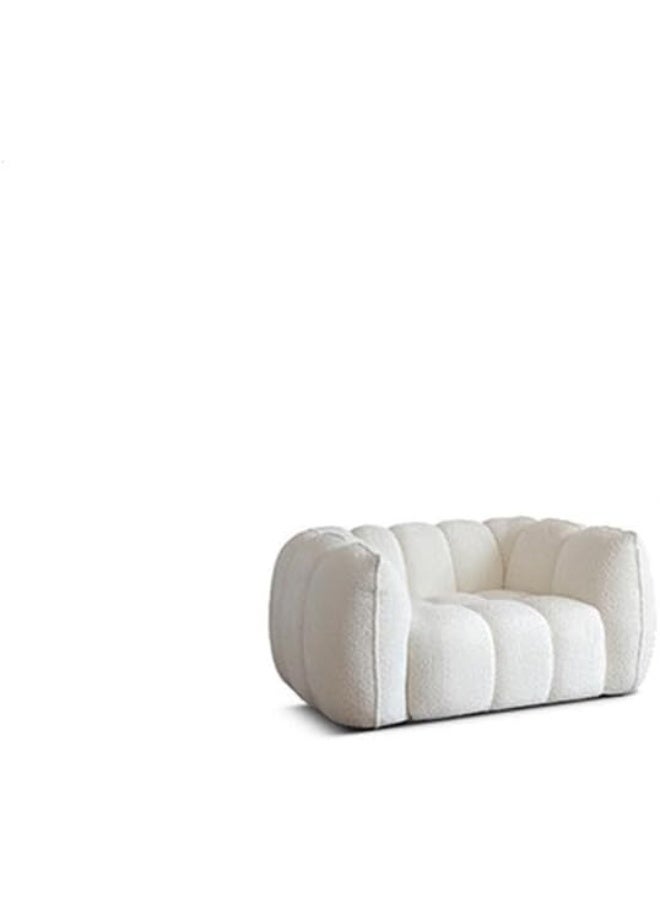Comfynest Pine 3-Seater Tuxedo Arm Modern Sofa Synthetic Upholstery-139.7 x 104.14 x 68.58 cm White