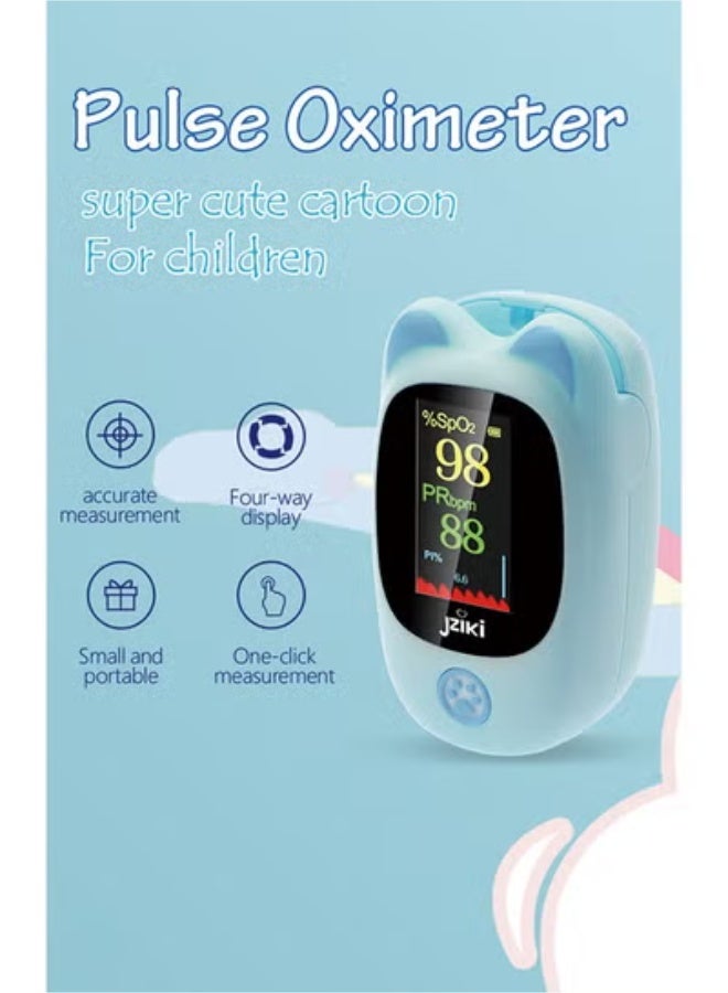 JZIKI Children's Pulse Oximeter - Fingertip Blood Oxygen Monitor,Blue - Image 2