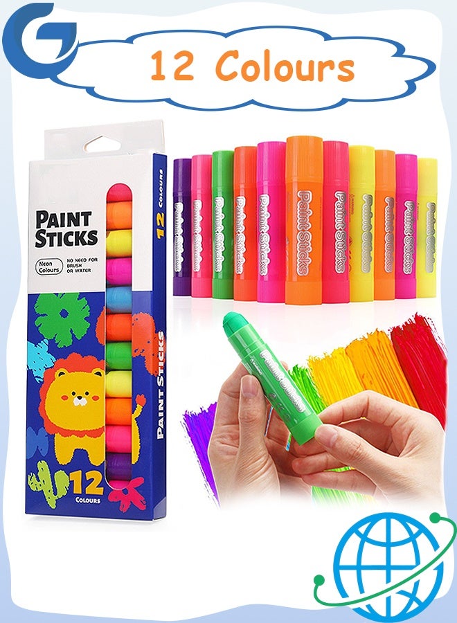 MXN Face Paint Crayons, 12 Colors Face Painting Kit for Children Make Up Set, Washable Make Up Set Body Painting for Boys Girls, Non-Toxic, Party Cosplay Face Paint Crayons for Ages 3+ - Image 1