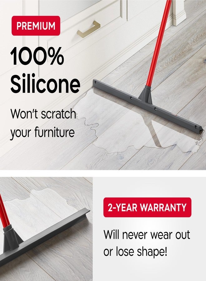 Tyroler Bright Tools Tyroler Floor Squeegee for Concrete Floors, 24" Heavy Duty Squeegee for Floor, Squeegees Broom for Floors with 55" 4 Part Handle Perfect for Tiles, Marble, Garage, Deck, Patio, Bathroom, Shower - Image 3
