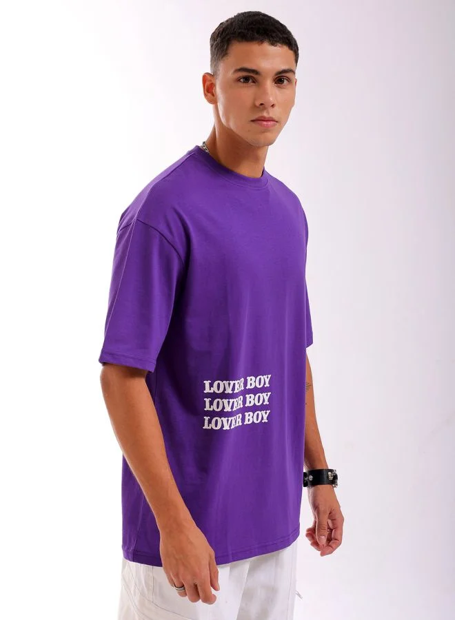 شركة المرآب الهندية Men Boxy Oversized Graphic Back Printed Round Neck Tshirt