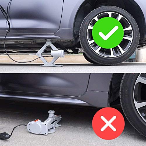 Trihelper Electric Car Jack Kit 12V Trailer Floor Jack Stands Set 3 Ton Vehicle Scissor Car Lift for Tire Change and Road Emergency with Impact Wrench - Image 3