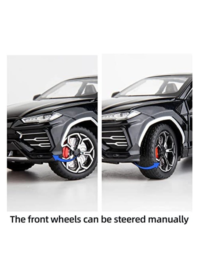 BDTCTK Compatible for 1:24 Lamborghini Urus Car Model, Diecast Pull Back Car Toy car, Doors Open, Light and Sound, Boys Toys Kids Adults Gifts Black - Image 4