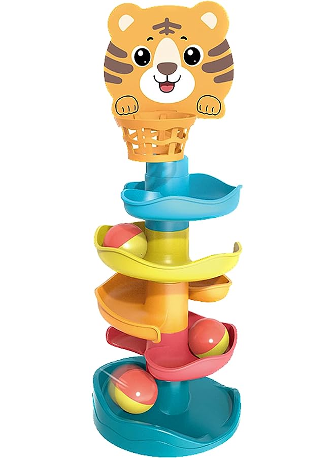 vesus Spiral Ball Tower- 5 Levels, Ball Rolling Track Toy With 5 Balls | Kids Toy Ball Tower | Tiger Toddler Ball Tower | Toddler Ball Ramp Toy | Super Ball Drop Tracks | Ball Tower For Toddlers 1-3 - Image 1