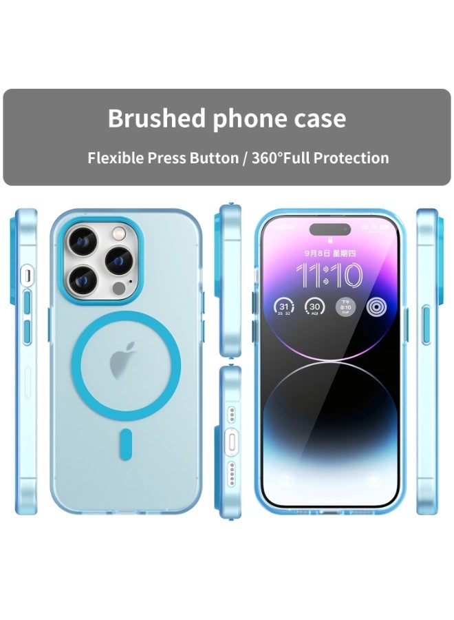 Drop-resistant, reinforced plastic back cover compatible with iPhone 15 Pro Max - Blue - Image 4