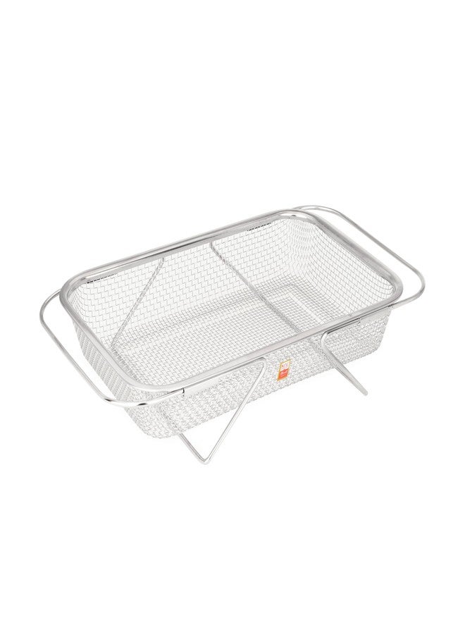 KCL Expandable Sink Filter | Tray with Bracket and Handle Design Basket for Draining Dish and Spoon Cutlery and Vegetables | Stainless Steel Over The Sink Colander for Kitchen (Big) - Image 5