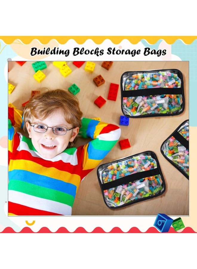 SHAOZHEN 4 Pack Clear Toy Storage Bags- 9.1 x 6.9 x 4.5 Inch Transparent PVC Toy Organizing Bags with Zipper- Waterproof Toy Storage Organizer Pouch for Building Blocks, Small Toys - Image 5