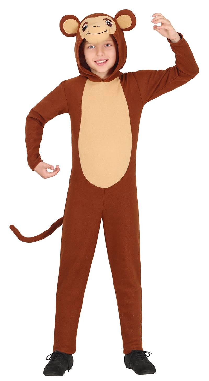 Fiestas Guirca FIESTAS GUIRCA Cheeky Monkey Fancy Dress for Boys or Girls - Monkey Jumpsuit Animals Pyjamas Onesie - Kids Fancy Dress Costumes Boys & Girls 7-9 years - Image 1