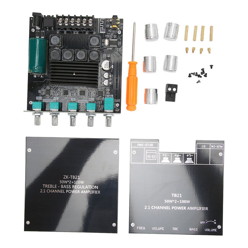 BT Power Amplifier Board 50Wx2 100W Subwoofer 2.1 Channel - Wireless BT AUX Input Digital Amplifier Module for Home Audio - Image 3