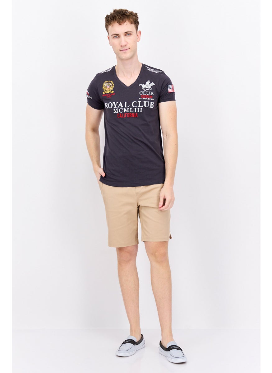Canadian Peak Men V Neck Short Sleeve Graphic Print T Shirt, Grey Combo  - Image 3
