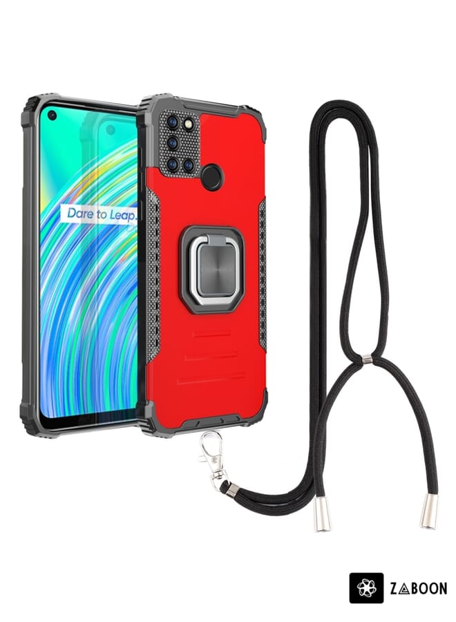 Zaboon Protective Case For OPPO Realme C17 / Realme 7i Aluminum Alloy + TPU  with Lanyard - Image 1