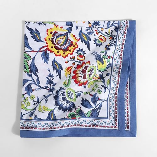 FINGERCRAFT Cloth Napkins, Set of 12 Cotton Linen Blend Printed Dinner Napkins Cloth Mitered Corner Perfect for Parties Dinners Weddings Cocktail Christmas Easter 20x20 Blue Floral - Image 3