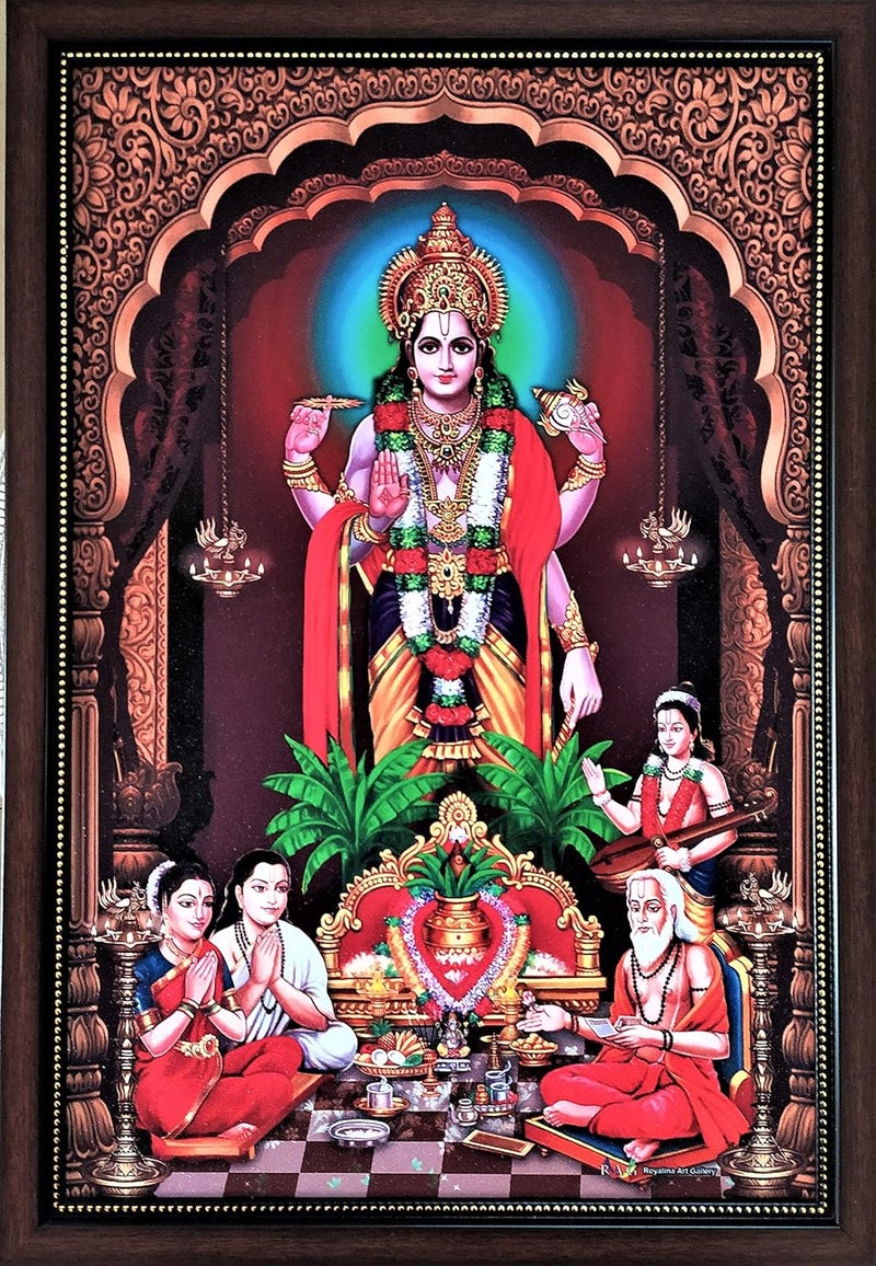 Satyanarayana Swamy Photo, 20 * 14 Inch Premium Frame with 4 mm Board by SujArta - Image 2
