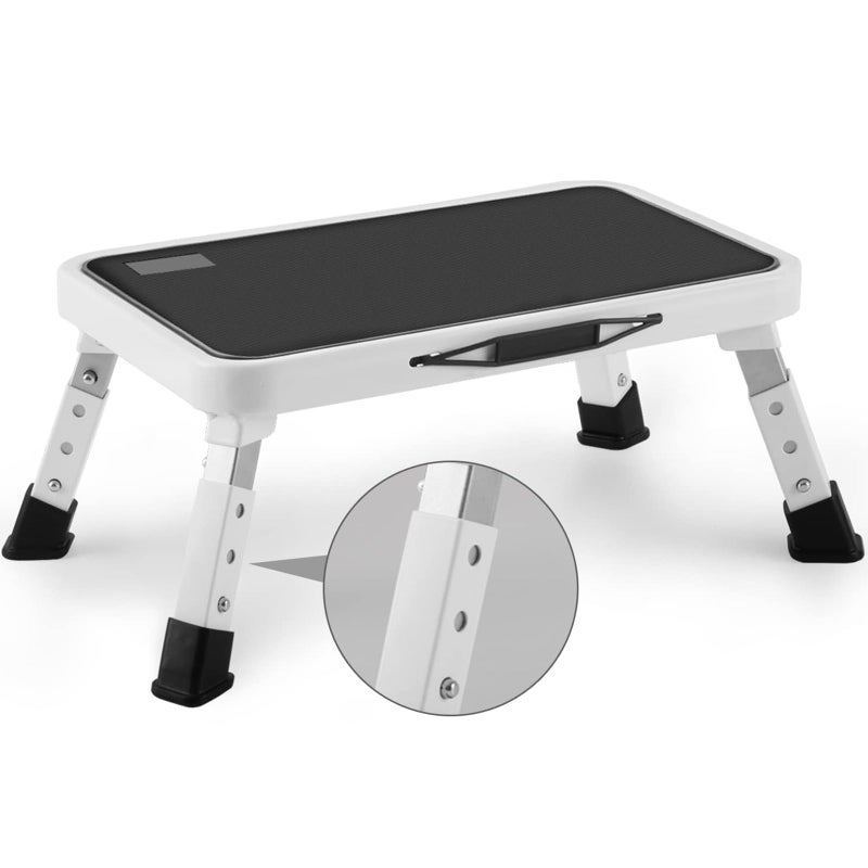 Jocauto Folding Step Stool HeightAdjustable Step Stool with NonSlip Platform Step Ladder for Adults or Kids in Kitchen Home 330 Lbs Capacity