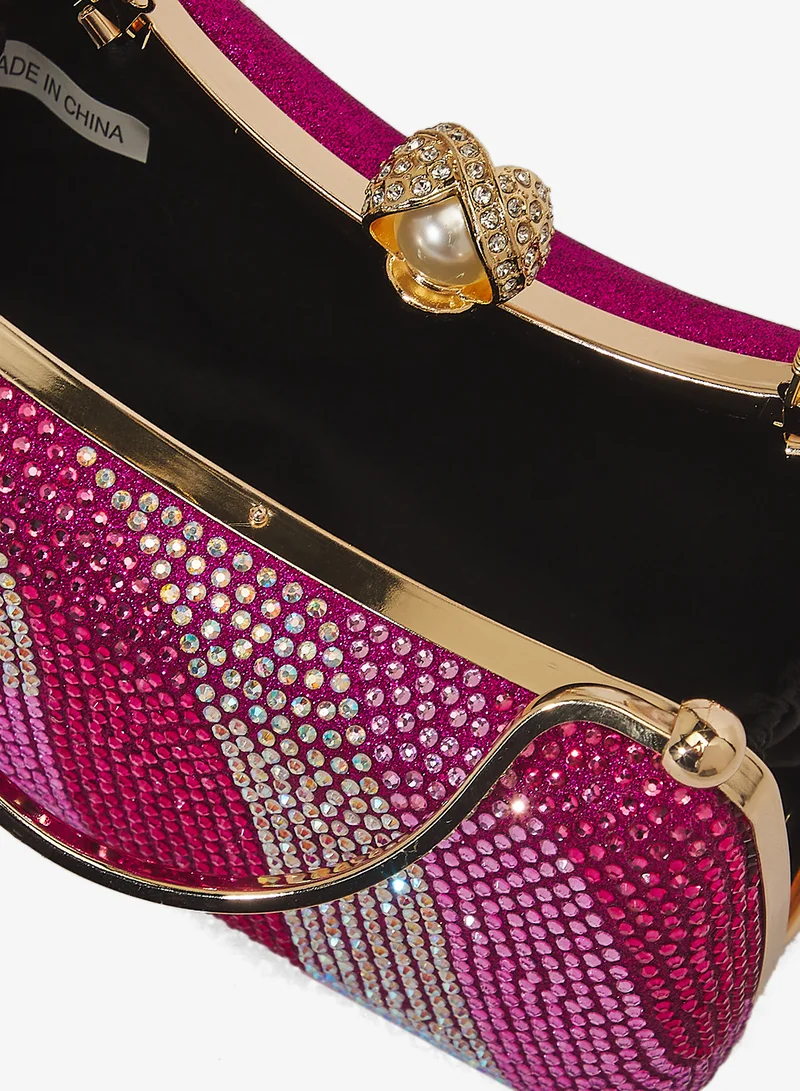 Khizana Pink Detailed Embellished Handle Mini Bag for Women | Best Price UAE