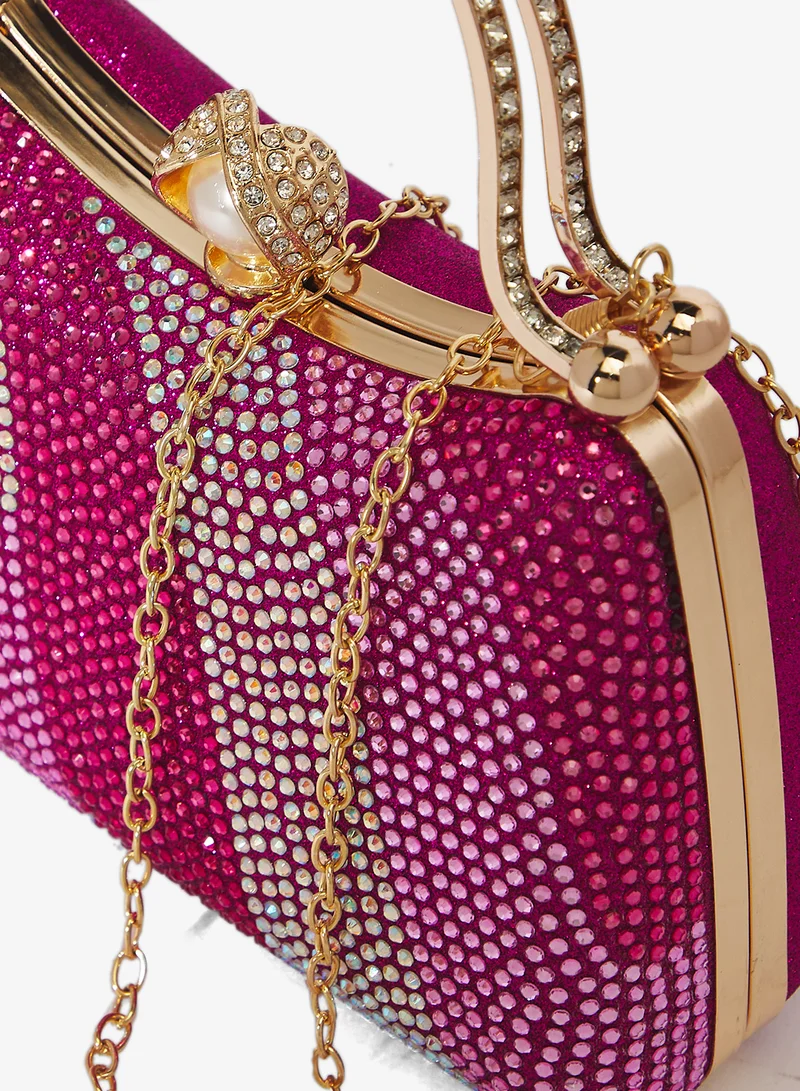 Khizana Pink Detailed Embellished Handle Mini Bag for Women | Best Price UAE