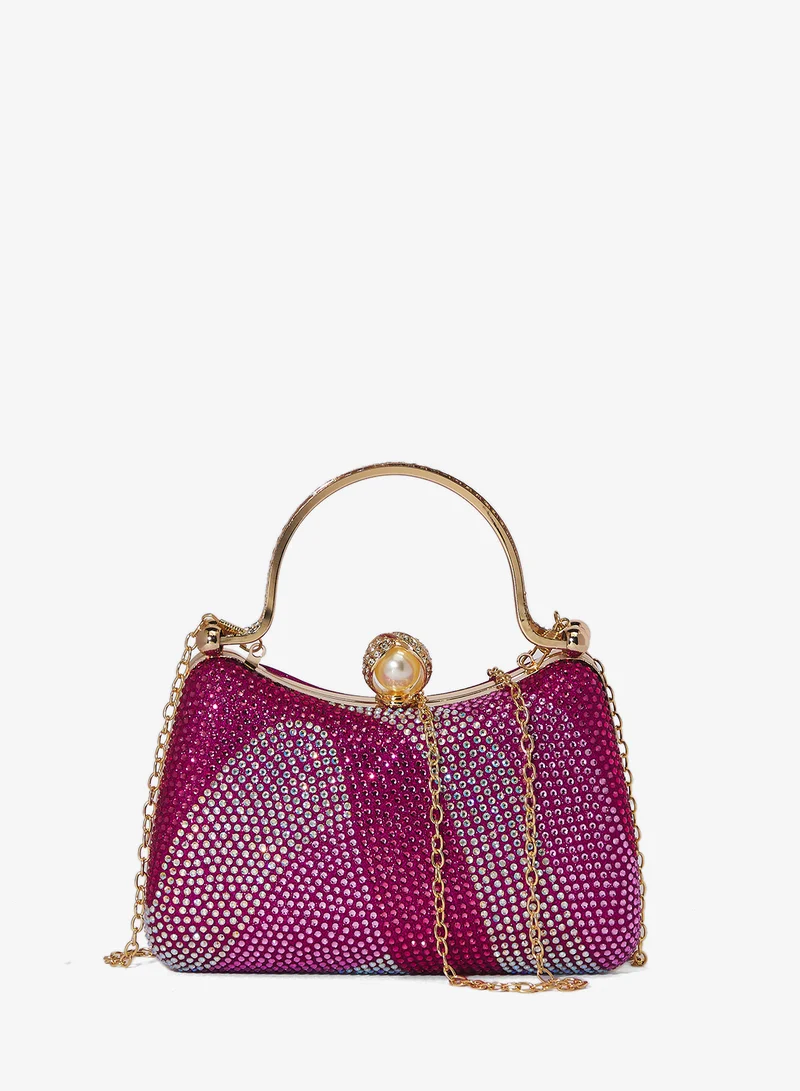 Detailed Embellished Handle Mini Bag