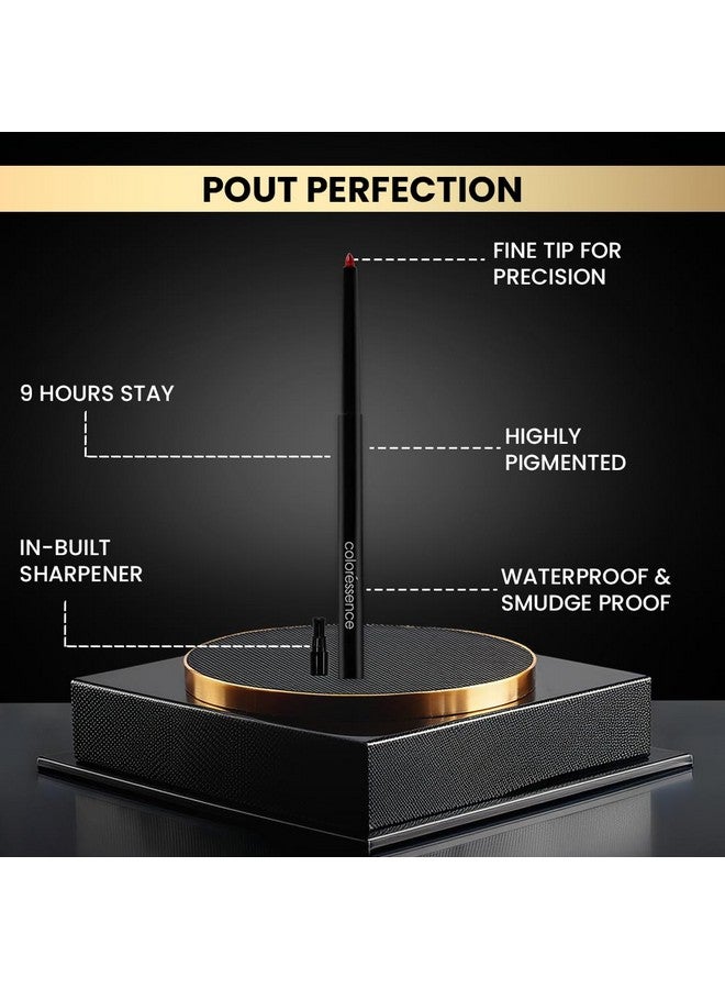 Coloressence قلم تحديد الشفاه غير اللامع من كولوريسنس | مع شارب مدمج | مقاوم للتلطخ ويدوم طويلاً | قوام مرطب | لون مكثف | مارون، بني، أحمر طوبي - Image 2